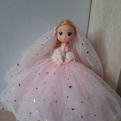 Kawaii Princess Doll like new with Pink Tulle Dress and Veil