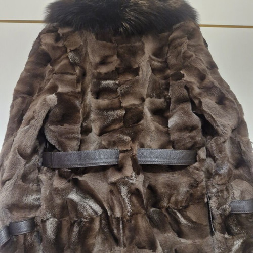 Natural fur jacket, size Large-XLarge, brown