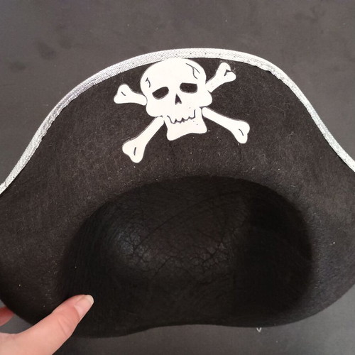 Pirate hat black with silver used MTP