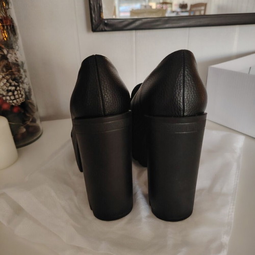 Women's black platform high heel shoes, size 36