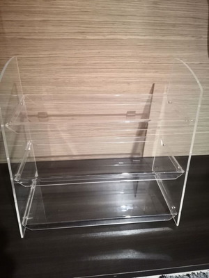 Plexiglass Shelving Unit new, 3 shelves, transparent