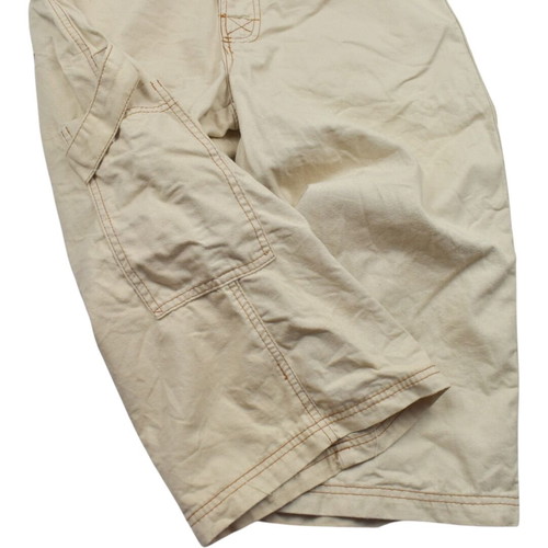 Tribal Baggy Long Shorts Beige Y2K Hip Hop Skate Style used, size XS-S