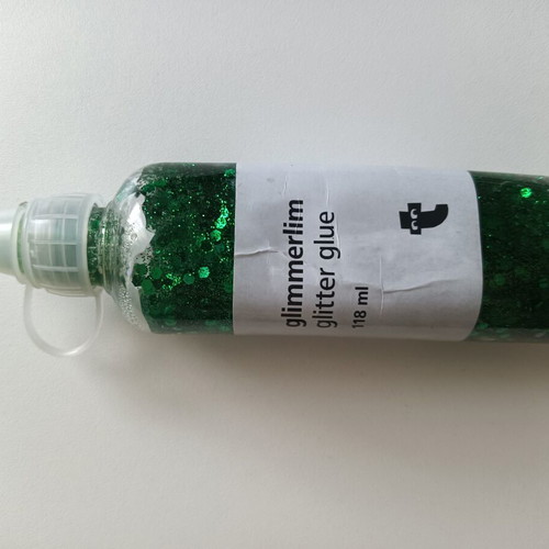 Glitter set like new, gold and green glue for crafts