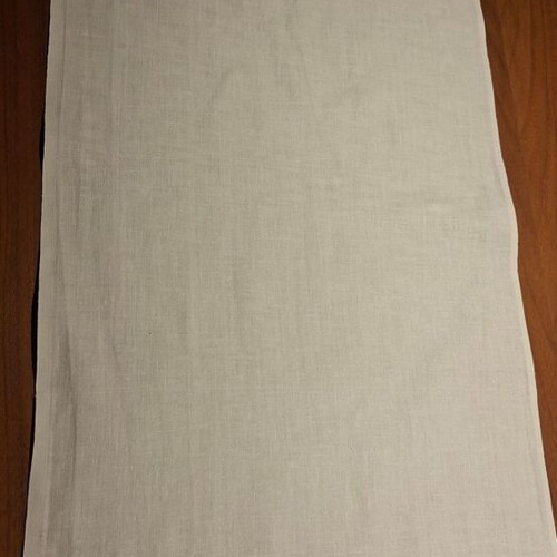 Vintage linen table runner with Richelieu cutwork embroidery (183x39 cm)