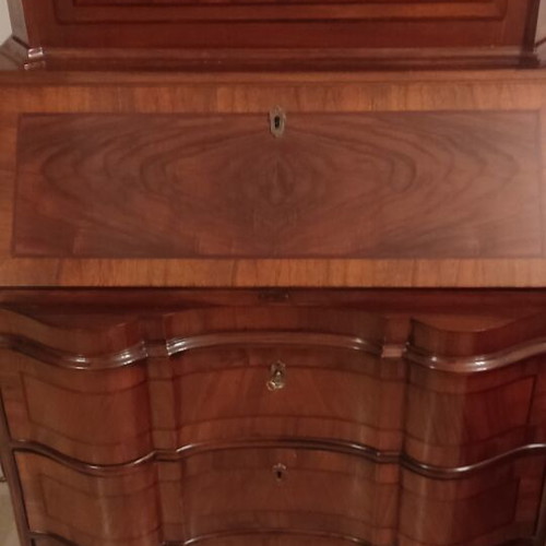 Vintage Dutch Baroque Secretary Desk with Display Cabinet like new