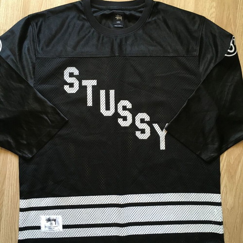 Stussy Mens Black Mesh Jersey All City Champion Large XL like new