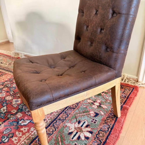 Kessler chair used, synthetic leather upholstery, wood, set of 2