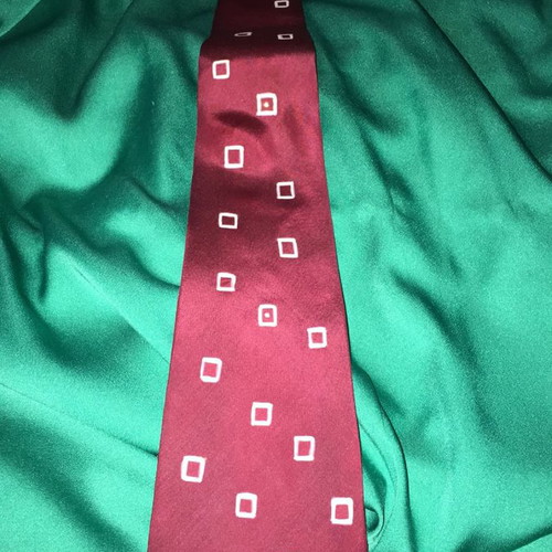 Silk red tie hand-painted new