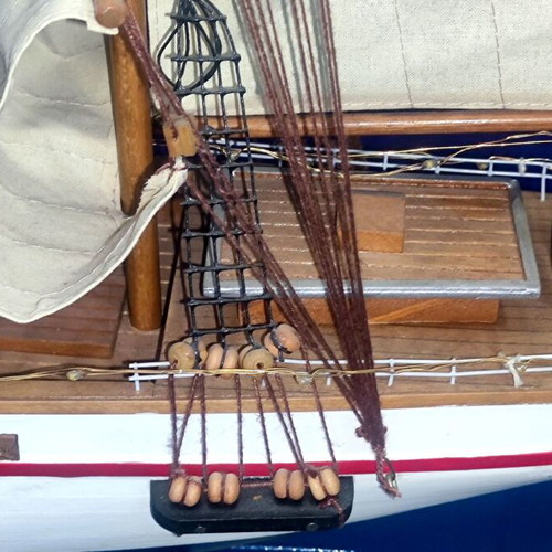 Decorative wooden sailing ship Cutty Sark replica used