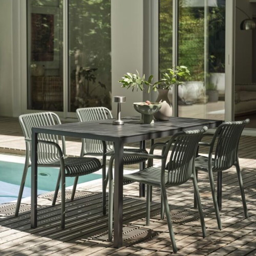 JERSORE Garden Table 80x140 cm Black Like New
