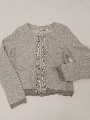Liu Jo women's short cardigan XS gray like new with rhinestones