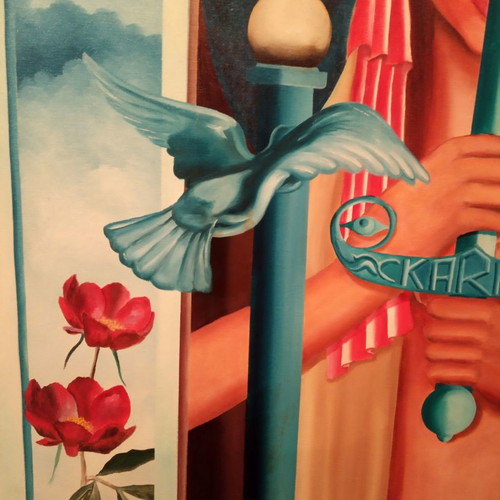 KARMA (1996) Large Oil Painting by Nikos Minas New