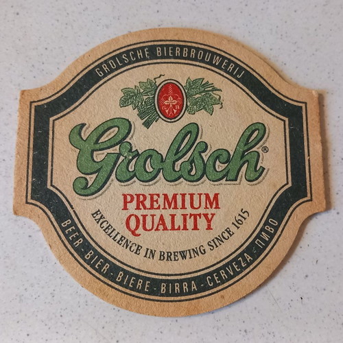 Grolsch coaster used