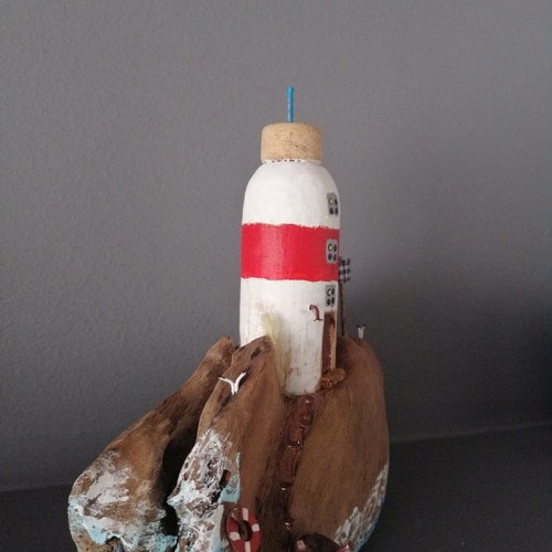 Shabby chic lighthouse made of driftwood new
