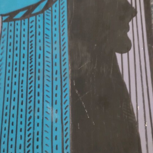 Signed painting used 40x64 mixed media on plywood