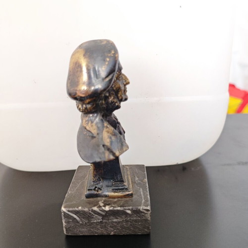 Brass Beethoven Bust with Marble Base like new