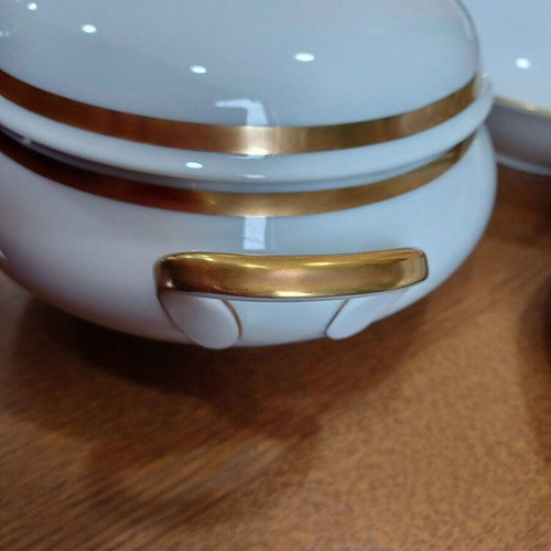 Eschenbach Bavaria porcelain dinnerware set 25 pieces with gold details like new