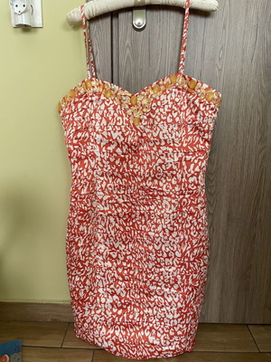 Red leopard print dress like new