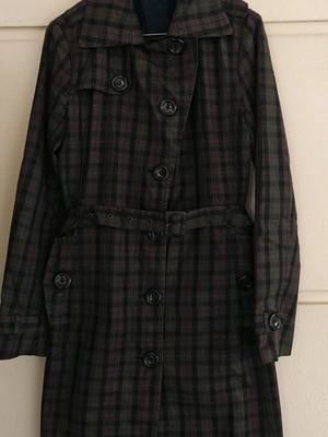 Pull and Bear women's trench coat size 38 like new, green and blue