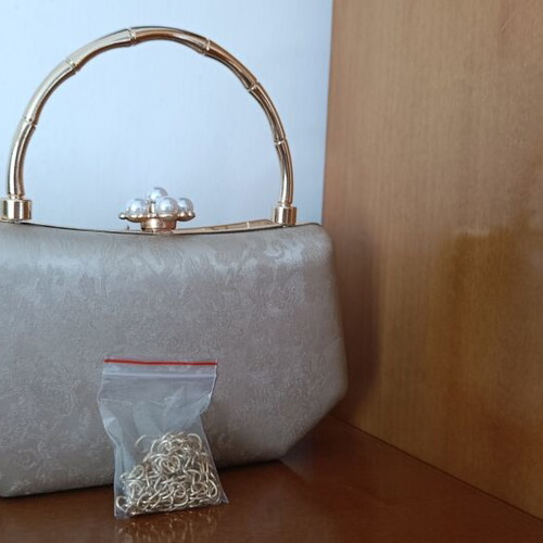 Evening bag Joy Star La Moda champagne gold floral embossed like new