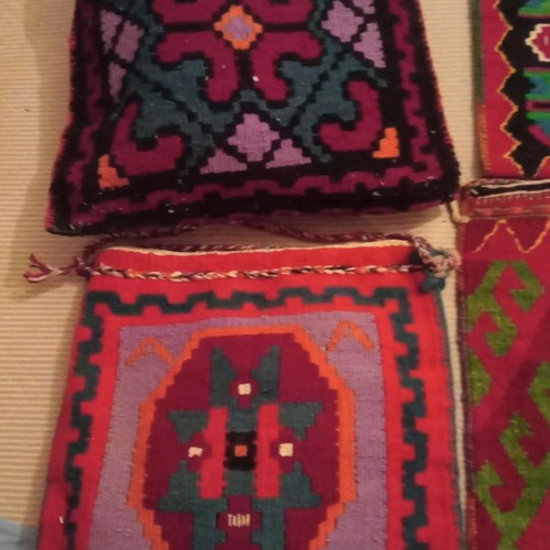 Woven loom bags new, over 80 years old