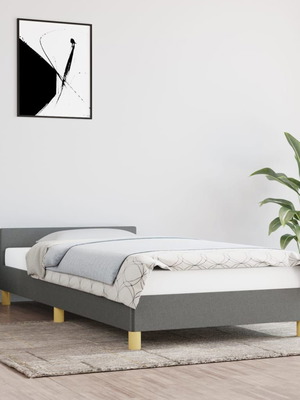 Σκελετός κρεβατιού υφασμάτινος σκούρο γκρι 80x200 εκ. καινούργιος χωρίς στρώμα