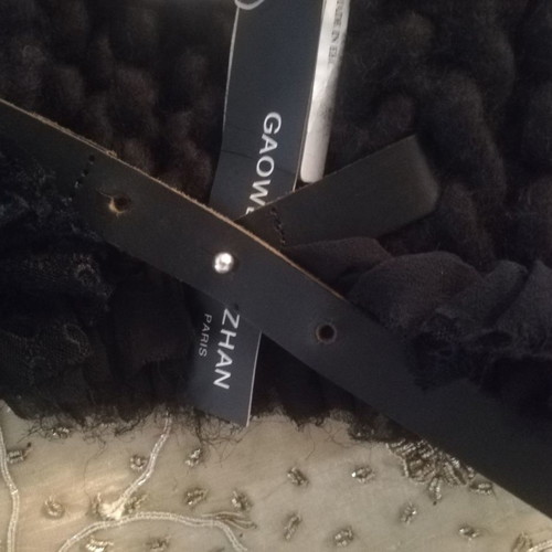 Wool collar with leather detail brand new
