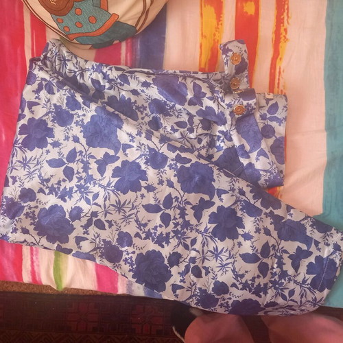 Studio 83 blue satin pants like new, Greek brand
