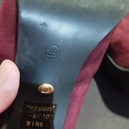 Burgundy suede women's ankle boots size 39