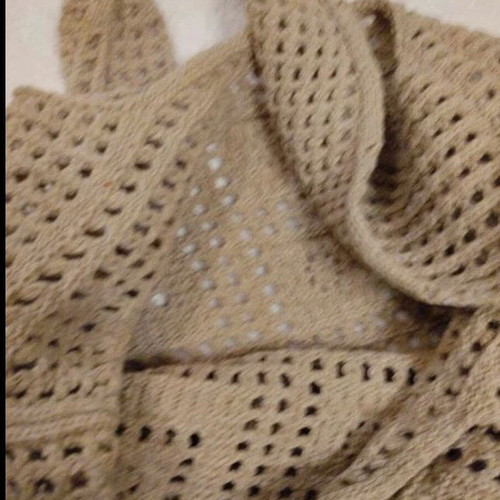 Crochet Tote Shoulder Bag Beige New