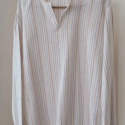 Linen Men's Striped Shirt Red Union (Size XL)