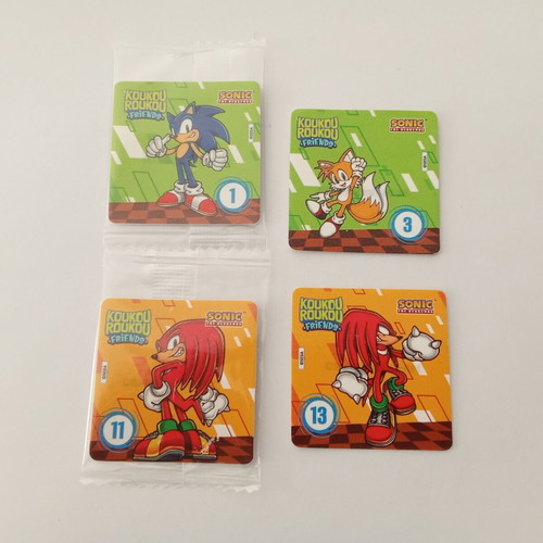 Koukou Roukou Sonic Hedgehog stickers like new, pack of 4
