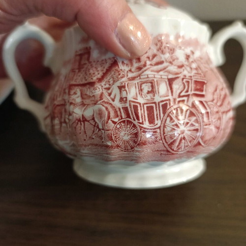 Vintage Myott Royal Mail coffee/tea set used, Staffordshire porcelain