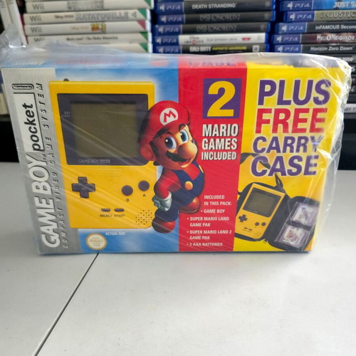 Nintendo Game Boy Pocket console used with Super Mario 2 games pack
