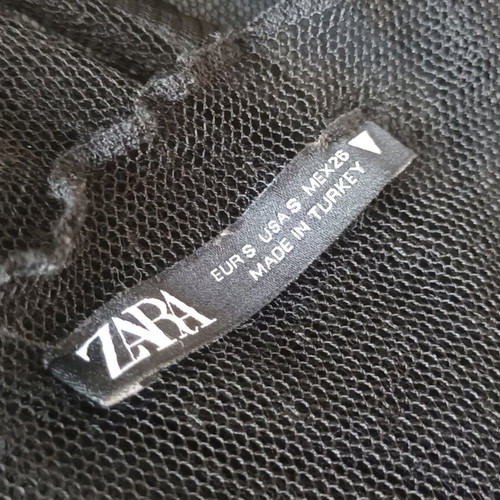 Black sheer top Zara like new, size S