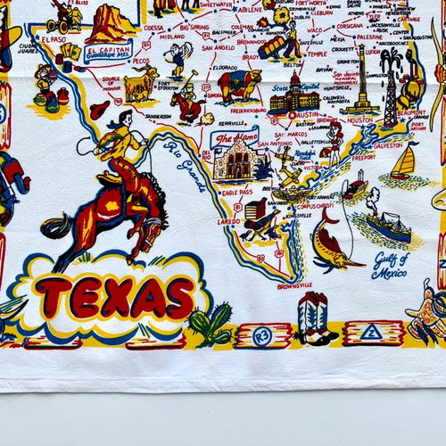 Texas map kitchen towel new 100% cotton