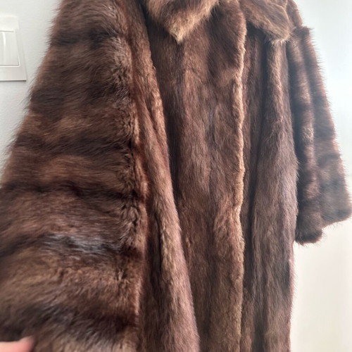 Vintage Mink Fur Coat Like New, Brown, Size L