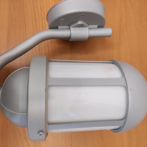 Wall light fixture aluminum with plastic glass gray matte new