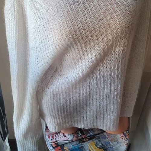 Women's blouse ecru and lame like new, size M