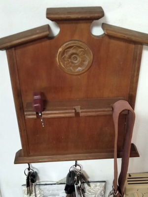Vintage Χειροποίητος Ξύλινος Οργανωτής Τοίχου Σαν Καινούργιο