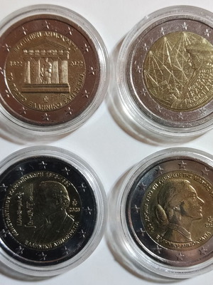 Πακέτο ελληνικών αναμνηστικών δίευρων 2€ 2022–2023 σαν καινούργιο
