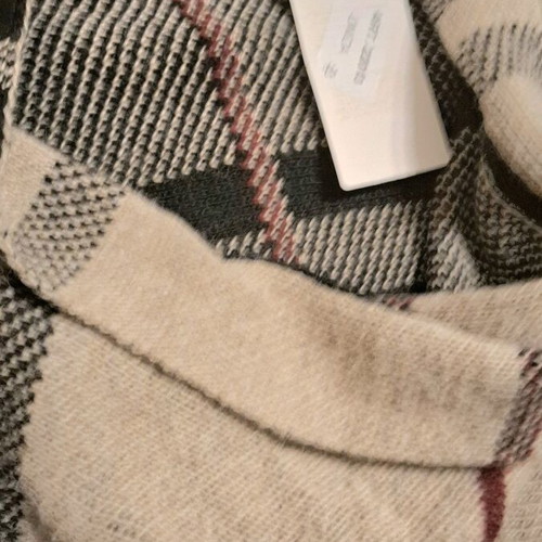 ASOS wool cardigan beige brown checked like new, size L 40 12uk, long sleeve