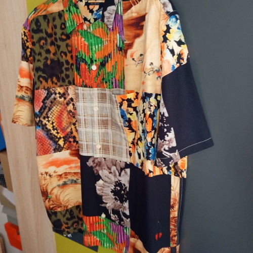 All Saints Patche Printed Shirt new, size XL XXL, viscose