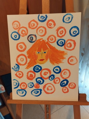 Canvas 40x50 painted with acrylics on cotton cartolina new