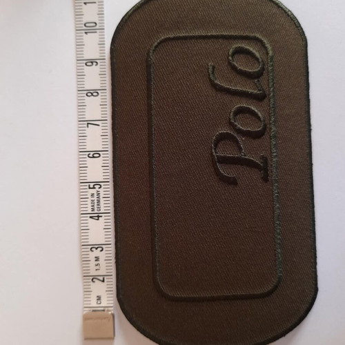 Large khaki iron-on patch motif new, 1 piece