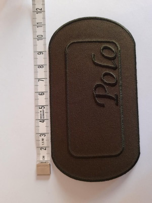 Large khaki iron-on patch motif new, 1 piece