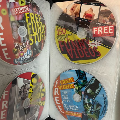 Case for CDs and DVDs used with content included as gift