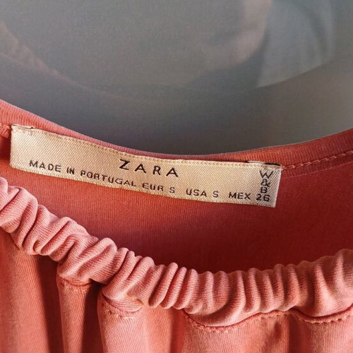 Zara top with leather strap pink like new, size S
