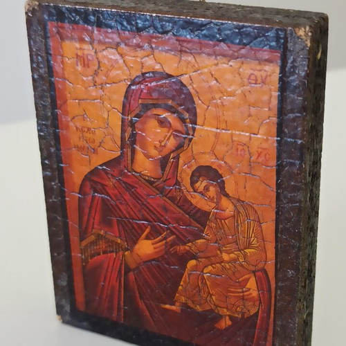 Byzantine icon of Panagia Kecharitomeni used, vintage style wooden