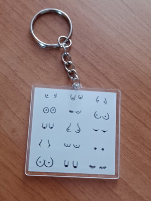 Keychain boob illustrations new, black and white